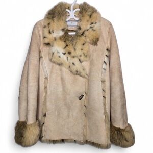 SALE⚡️NUAGE Faux Fur/Suede Coat Leopard Print - Vintage Penny Lane Style